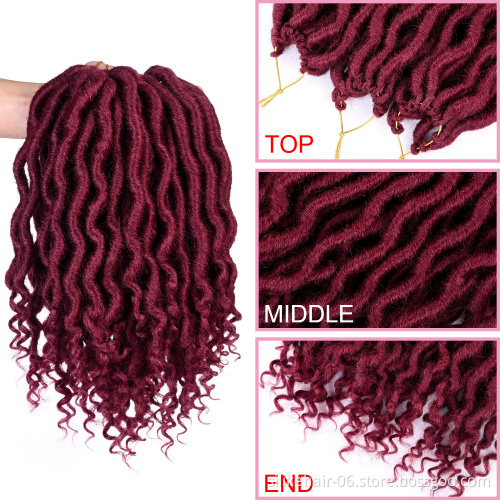 12 roots/pack Synthetic Hair Crochet Braids Goddess Fauxs Locs Crochet Braiding Hair Faux Locs crochet hair with Curly Ends